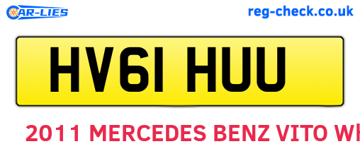 HV61HUU are the vehicle registration plates.