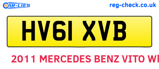 HV61XVB are the vehicle registration plates.