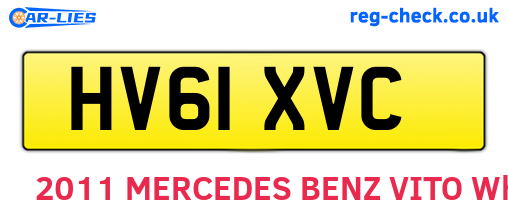 HV61XVC are the vehicle registration plates.