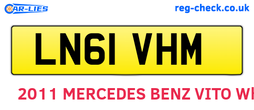 LN61VHM are the vehicle registration plates.