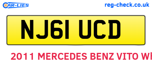 NJ61UCD are the vehicle registration plates.