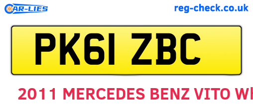 PK61ZBC are the vehicle registration plates.