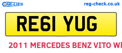 RE61YUG are the vehicle registration plates.
