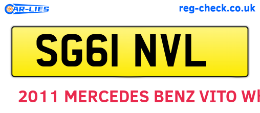 SG61NVL are the vehicle registration plates.