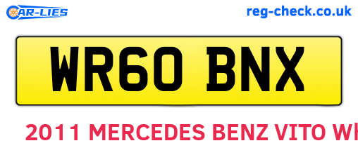 WR60BNX are the vehicle registration plates.