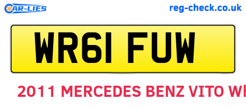WR61FUW are the vehicle registration plates.