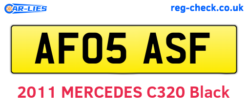 AF05ASF are the vehicle registration plates.