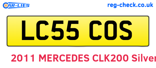 LC55COS are the vehicle registration plates.