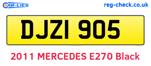 DJZ1905 are the vehicle registration plates.