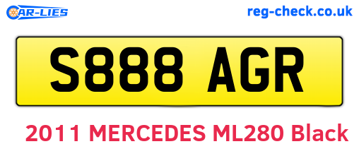 S888AGR are the vehicle registration plates.