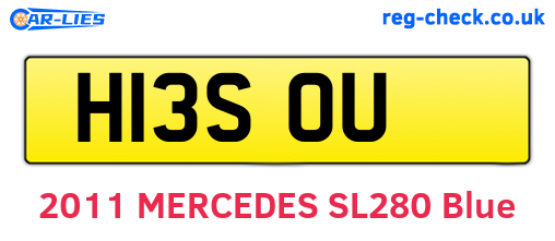 H13SOU are the vehicle registration plates.