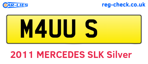 M4UUS are the vehicle registration plates.