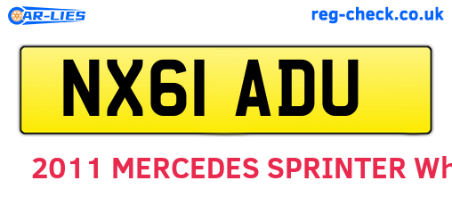 NX61ADU are the vehicle registration plates.