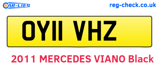 OY11VHZ are the vehicle registration plates.