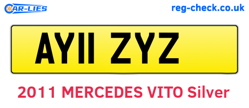 AY11ZYZ are the vehicle registration plates.