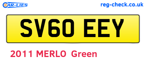 SV60EEY are the vehicle registration plates.