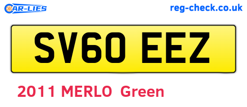SV60EEZ are the vehicle registration plates.