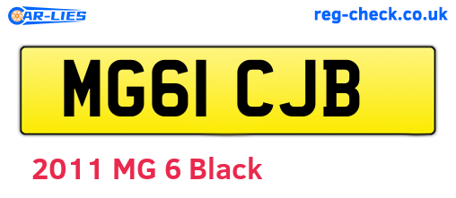 MG61CJB are the vehicle registration plates.