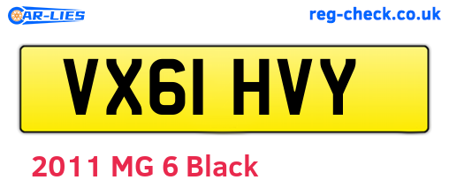 VX61HVY are the vehicle registration plates.