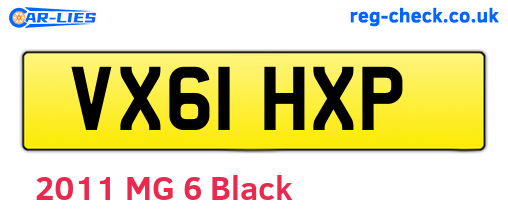 VX61HXP are the vehicle registration plates.