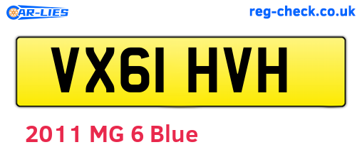 VX61HVH are the vehicle registration plates.
