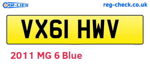 VX61HWV are the vehicle registration plates.