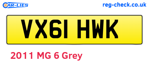 VX61HWK are the vehicle registration plates.