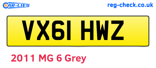 VX61HWZ are the vehicle registration plates.