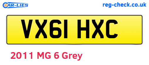 VX61HXC are the vehicle registration plates.