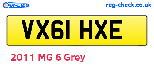VX61HXE are the vehicle registration plates.