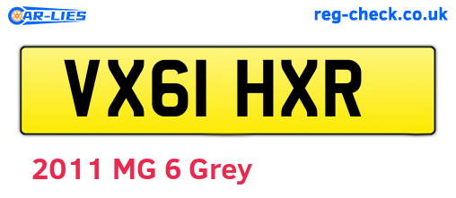 VX61HXR are the vehicle registration plates.