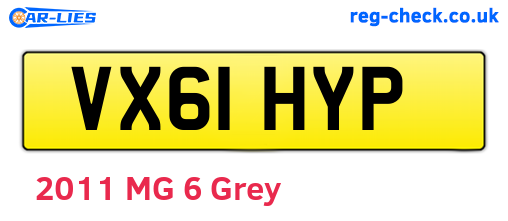 VX61HYP are the vehicle registration plates.