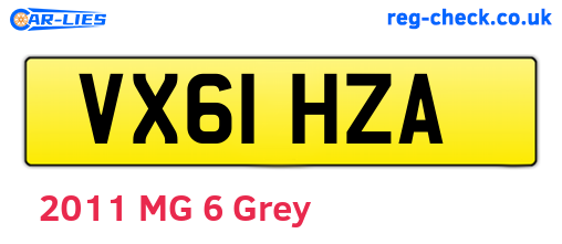 VX61HZA are the vehicle registration plates.