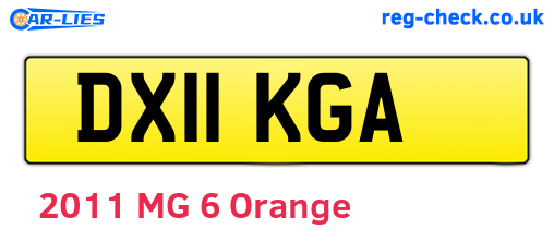 DX11KGA are the vehicle registration plates.