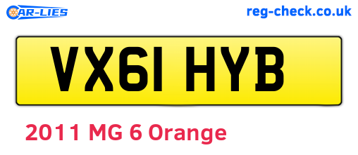 VX61HYB are the vehicle registration plates.