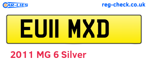 EU11MXD are the vehicle registration plates.