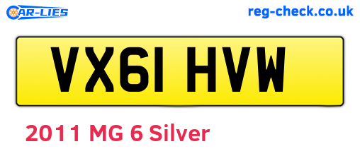 VX61HVW are the vehicle registration plates.