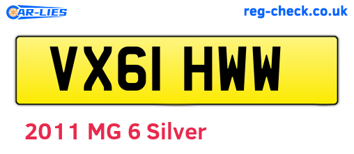 VX61HWW are the vehicle registration plates.