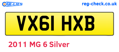 VX61HXB are the vehicle registration plates.
