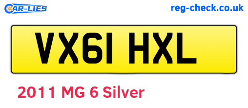 VX61HXL are the vehicle registration plates.