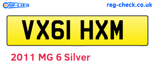VX61HXM are the vehicle registration plates.