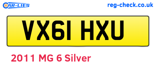 VX61HXU are the vehicle registration plates.