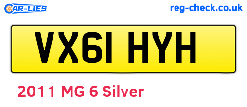 VX61HYH are the vehicle registration plates.