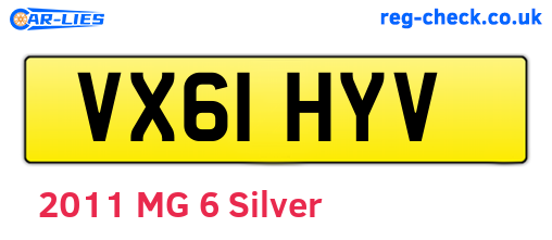 VX61HYV are the vehicle registration plates.