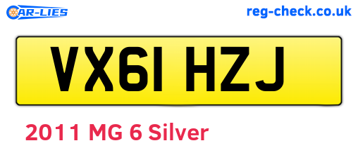 VX61HZJ are the vehicle registration plates.