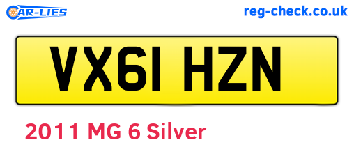 VX61HZN are the vehicle registration plates.