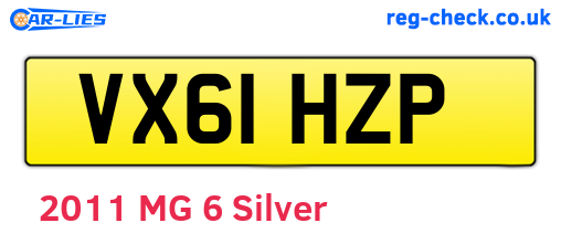 VX61HZP are the vehicle registration plates.