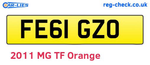 FE61GZO are the vehicle registration plates.