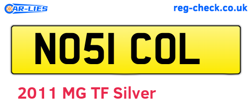 NO51COL are the vehicle registration plates.