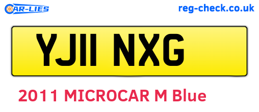 YJ11NXG are the vehicle registration plates.